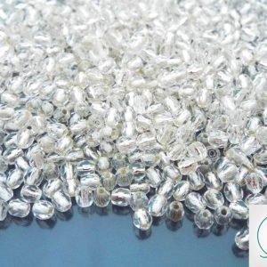 120+ Fire Polished Beads 3mm Crystal - Silver Lined Michael's UK Jewellery