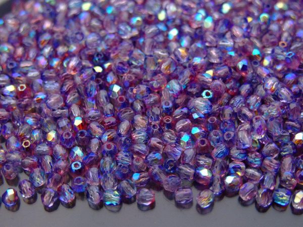120+ Fire Polished Beads 3mm Dual Coated Pink Blue AB Michael's UK Jewellery