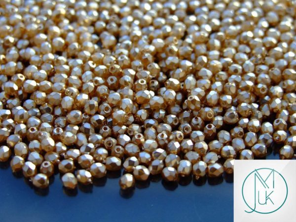 120+ Fire Polished Beads 3mm Golden Michael's UK Jewellery