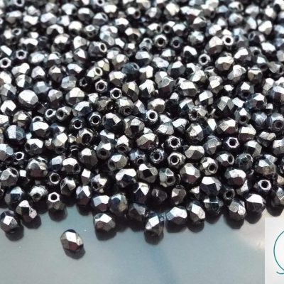 120+ Fire Polished Beads 3mm Hematite Michael's UK Jewellery