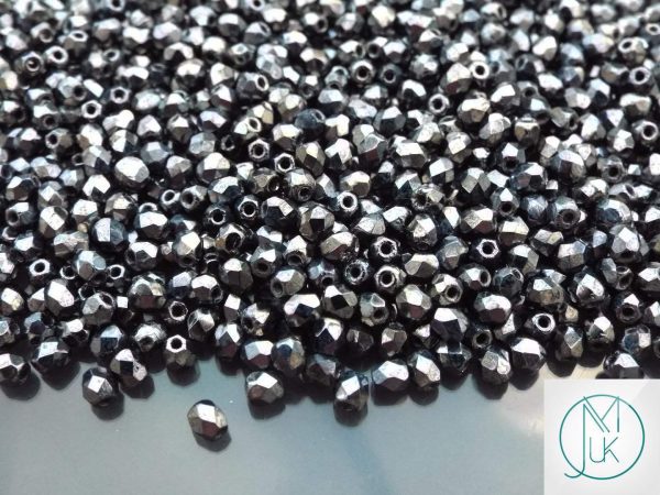 120+ Fire Polished Beads 3mm Hematite Michael's UK Jewellery