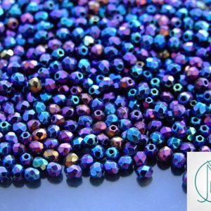 120+ Fire Polished Beads 3mm Iris - Blue Michael's UK Jewellery