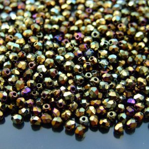 5g Fire Polished Beads Iris Brown 3mm beads mouse