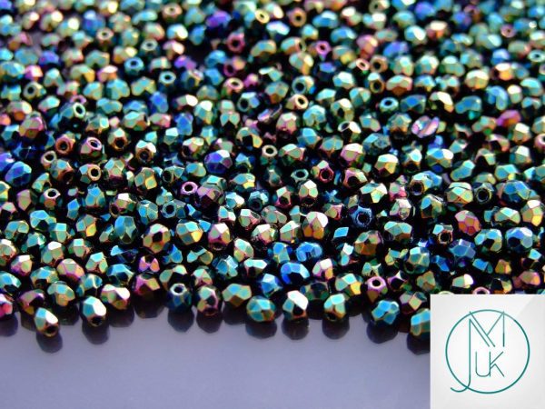 120+ Fire Polished Beads 3mm Iris - Green Michael's UK Jewellery