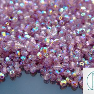 5g Fire Polished Beads Medium Amethyst AB 3mm beads mouse
