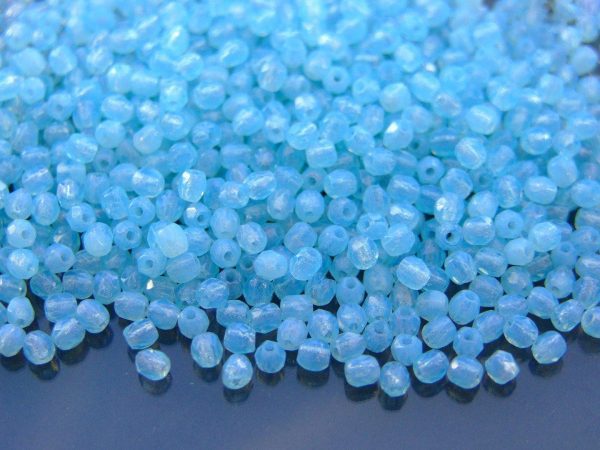 120+ Fire Polished Beads 3mm Milky Aquamarine Michael's UK Jewellery