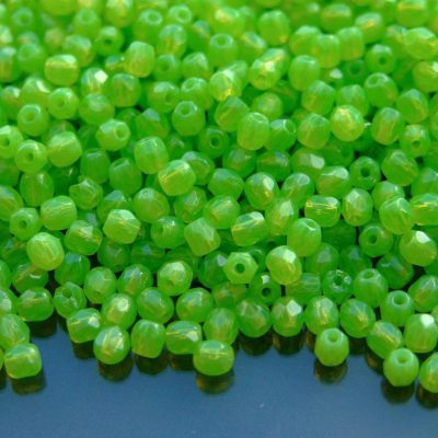 120+ Fire Polished Beads 3mm Milky Dark Peridot Michael's UK Jewellery