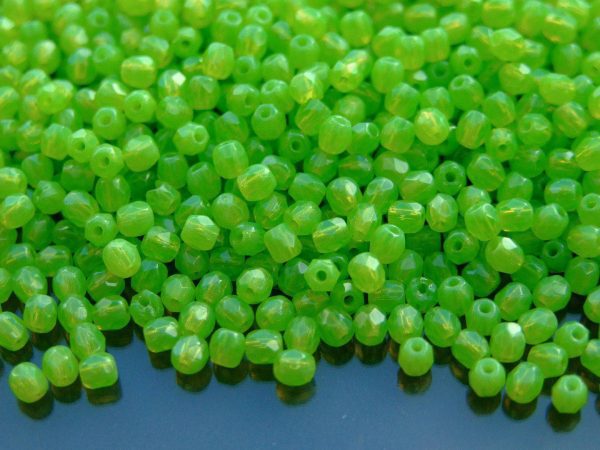120+ Fire Polished Beads 3mm Milky Dark Peridot Michael's UK Jewellery