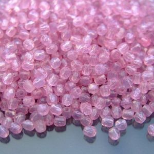 120+ Fire Polished Beads 3mm Milky Pink Michael's UK Jewellery