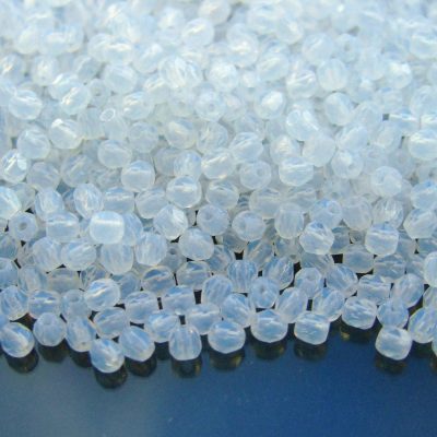 120+ Fire Polished Beads 3mm Milky White Michael's UK Jewellery
