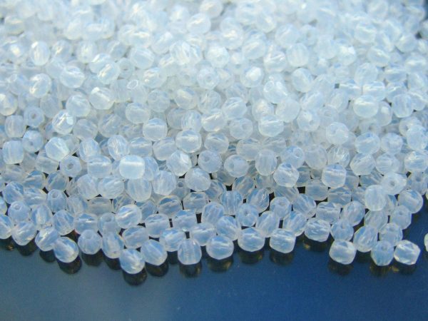 120+ Fire Polished Beads 3mm Milky White Michael's UK Jewellery