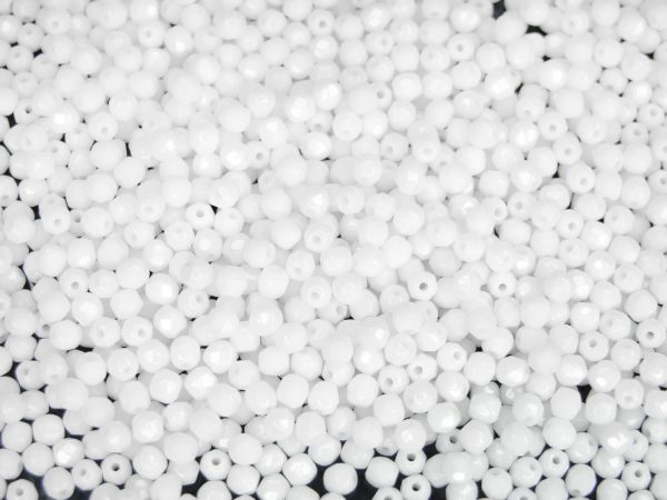 120+ Fire Polished Beads 3mm White beads mouse