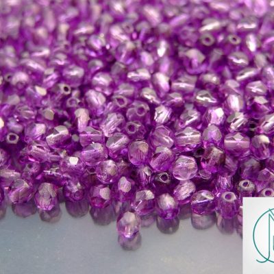 120+ Fire Polished Beads 4mm Coated - Sugar Plum Michael's UK Jewellery
