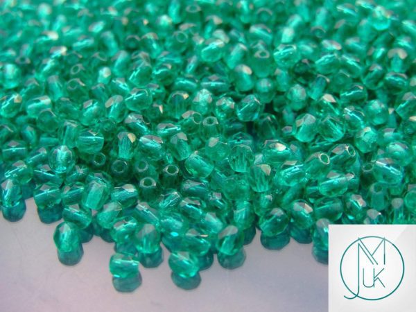 120+ Fire Polished Beads 4mm Emerald Michael's UK Jewellery