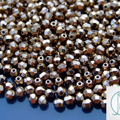 120+ Fire Polished Beads 4mm Gold Bronze Michael's UK Jewellery
