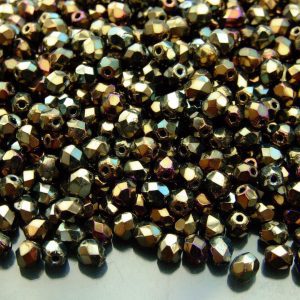 120+ Fire Polished Beads 4mm Iris Brown Michael's UK Jewellery