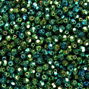 120+ Fire Polished Beads 4mm Iris Green Michael's UK Jewellery