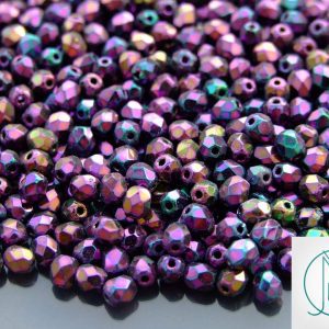 120+ Fire Polished Beads 4mm Iris - Purple Michael's UK Jewellery