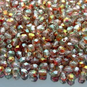 120+ Fire Polished Beads 4mm Luster Pink Crystal Michael's UK Jewellery