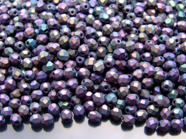 120+ Fire Polished Beads 4mm Matte Iris Purple Michael's UK Jewellery