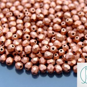 120+ Fire Polished Beads 4mm Matte - Metallic Copper Michael's UK Jewellery