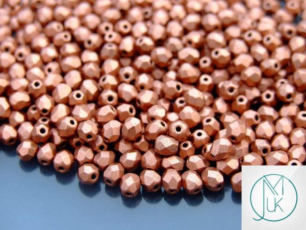 120+ Fire Polished Beads 4mm Matte - Metallic Copper Michael's UK Jewellery