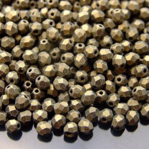 120+ Fire Polished Beads 4mm Metallic Suede - Gold Michael's UK Jewellery
