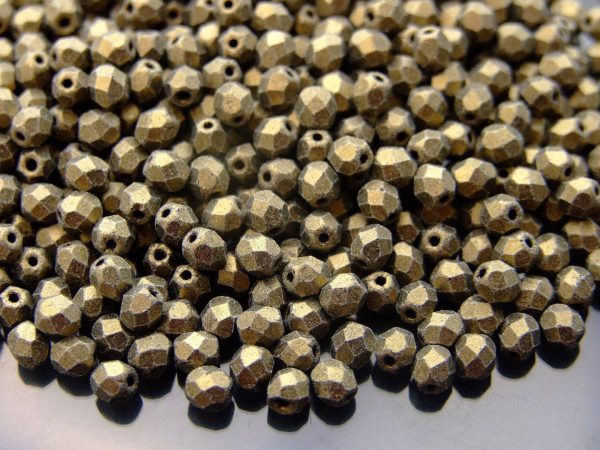 120+ Fire Polished Beads 4mm Metallic Suede - Gold Michael's UK Jewellery