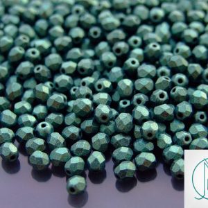 120+ Fire Polished Beads 4mm Metallic Suede - Light Green Michael's UK Jewellery