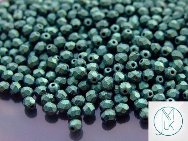 120+ Fire Polished Beads 4mm Metallic Suede - Light Green Michael's UK Jewellery