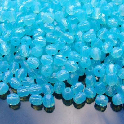 120+ Fire Polished Beads 4mm Milky Aquamarine Michael's UK Jewellery