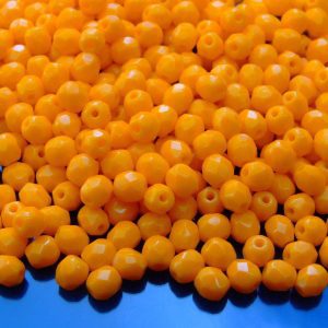 120+ Fire Polished Beads 4mm Opaque Orange Michael's UK Jewellery