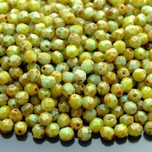 120+ Fire Polished Beads 4mm Opaque Pale Turquoise Picasso Michael's UK Jewellery