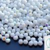 120+ Fire Polished Beads 4mm Opaque White AB Michael's UK Jewellery