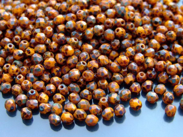120+ Fire Polished Beads 4mm Opaque Yellow Picasso Michael's UK Jewellery