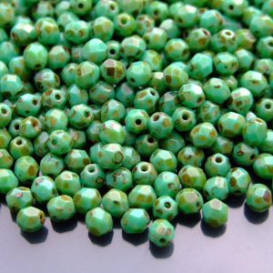 120+ Fire Polished Beads 4mm Turquoise Picasso Michael's UK Jewellery