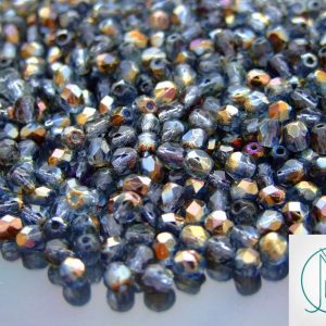 120+ Fire Polished Beads 4mm Twilight - Montana Blue Michael's UK Jewellery