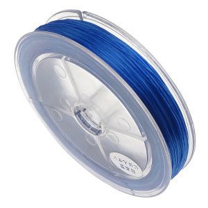 Blue Flat Elastic Cord Stretchy Thread Roll 75m 0.6mm beads mouse