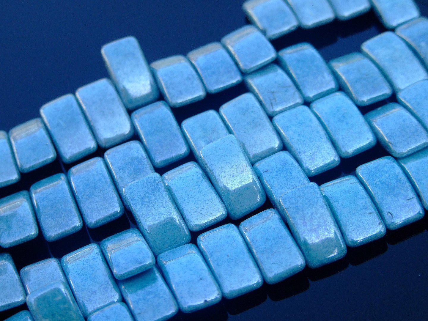 15x Carrier Beads 9x17mm Blue Luster Michael's UK Jewellery
