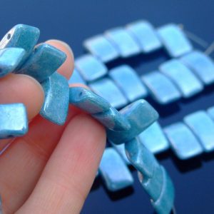 15x Carrier Beads 9x17mm Blue Luster Michael's UK Jewellery