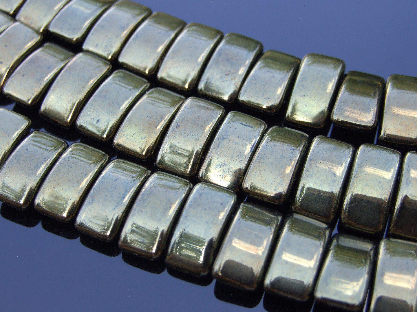 15x Carrier Beads 9x17mm Green Dark Bronze Luster Michael's UK Jewellery