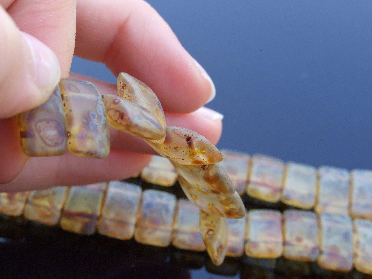 15x Carrier Beads 9x17mm Travertine Michael's UK Jewellery