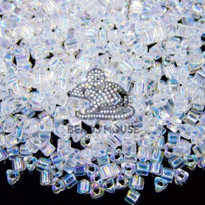10g 161 Transparent Crystal Rainbow Toho Triangle Seed Beads 8/0