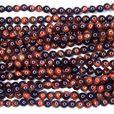 Red Tiger Eye Natural Gemstone Round Beads 3mm Strand (120+ Beads)