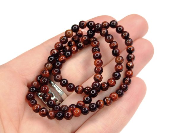 Red Tiger Eye Natural Gemstone Round Beads 3mm Strand (120+ Beads) - Image 2