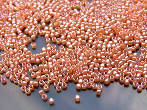 2.5'' Tube 1034 Peach Lined Topaz Toho Treasure Seed Beads 11/0 1.7mm Michael's UK Jewellery