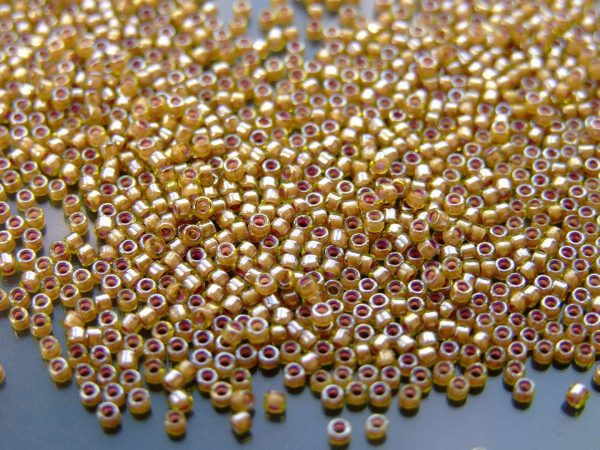 2.5'' Tube 1042 Orange Lined Light Peridot Toho Treasure Seed Beads 11/0 1.7mm Michael's UK Jewellery