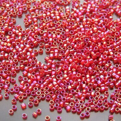 2.5'' Tube 165B Transparent Siam Ruby Rainbow Toho Treasure Seed Beads 11/0 1.7mm Michael's UK Jewellery