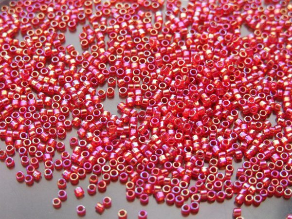 2.5'' Tube 165B Transparent Siam Ruby Rainbow Toho Treasure Seed Beads 11/0 1.7mm Michael's UK Jewellery