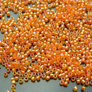 2.5'' Tube 1827 Orange Lined Jonquil Rainbow Toho Treasure Seed Beads 11/0 1.7mm Michael's UK Jewellery